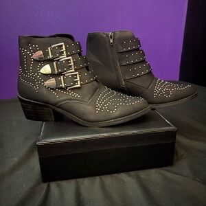 Studded Black Ankle Boots